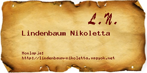 Lindenbaum Nikoletta névjegykártya